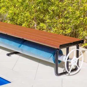 Pool Equipment Under Bench Roller Western Red Cedar 1